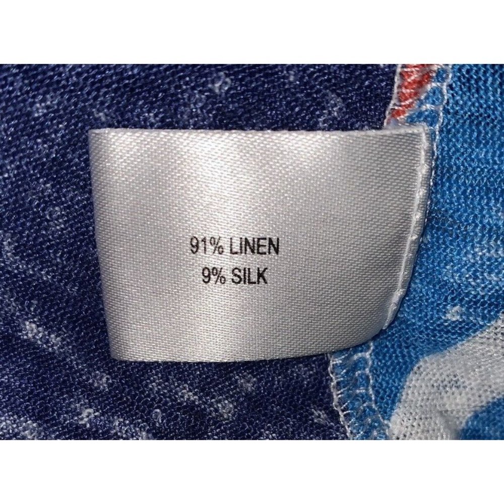 Vera Neumann Sz SMALL Tunic Linen Silk Slub Knit Drawstring Hem Split Neck EUC - Picture 10 of 11